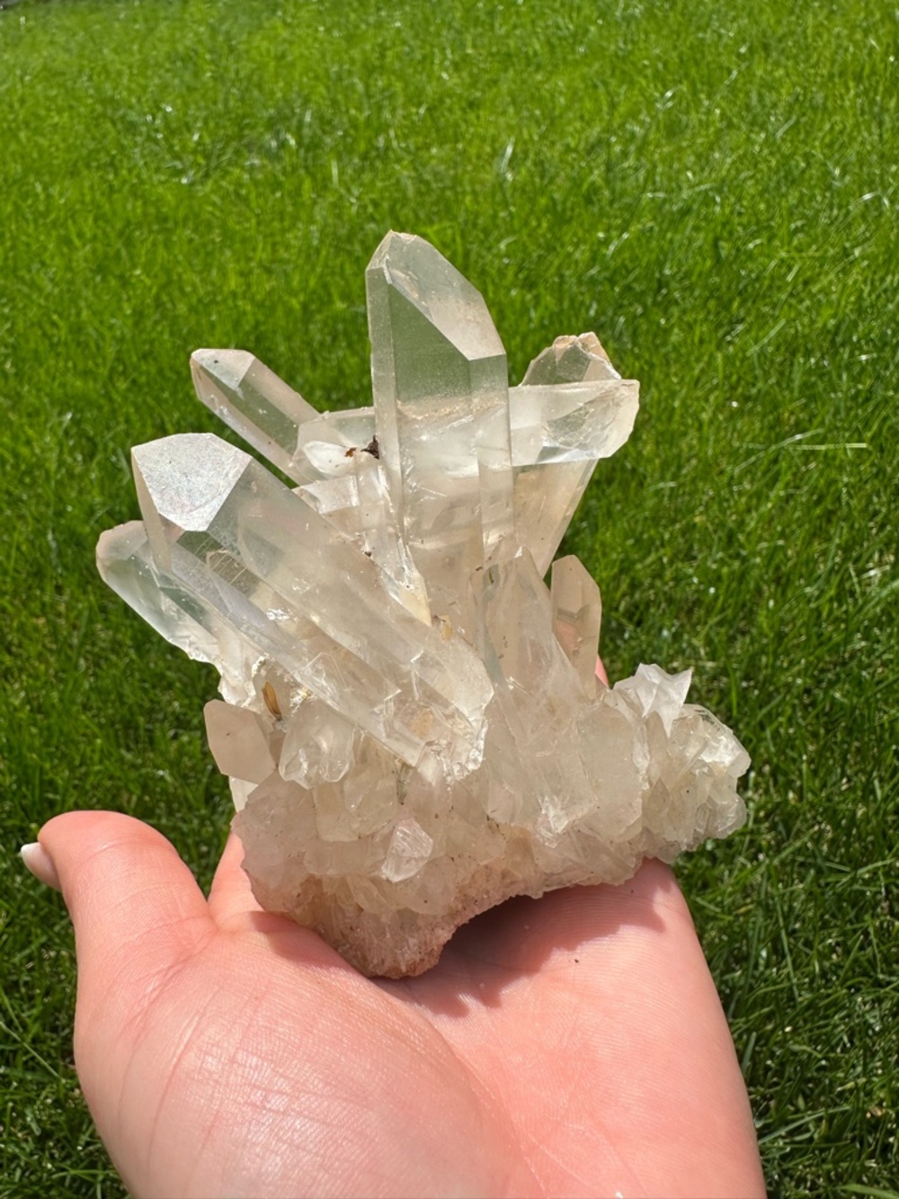 Clear Quartz Cluster Crystal - Translucent White From Madagascar